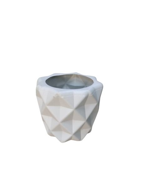 Platic Pots Diamond H20xW22cm White