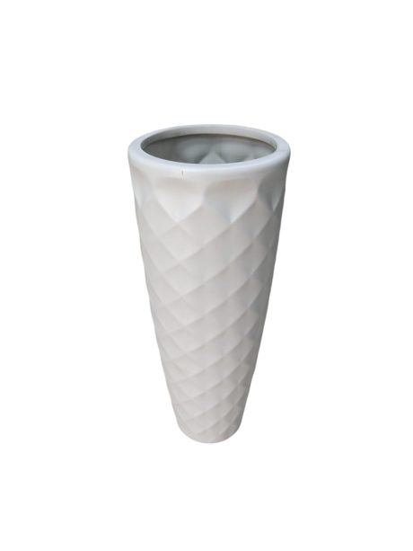 Plastic Pot Havana H59cm x W35cm White